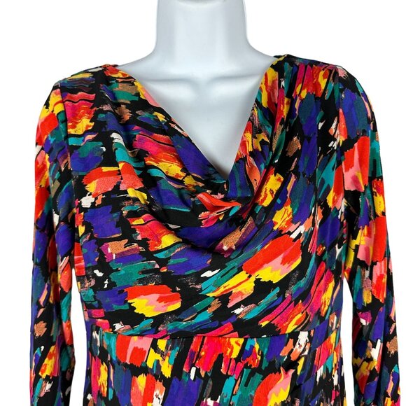 Anne Klein Women's Abstract Print Dress Size 6 Multicolor 3/4 Sleeves - Picture 2 of 4